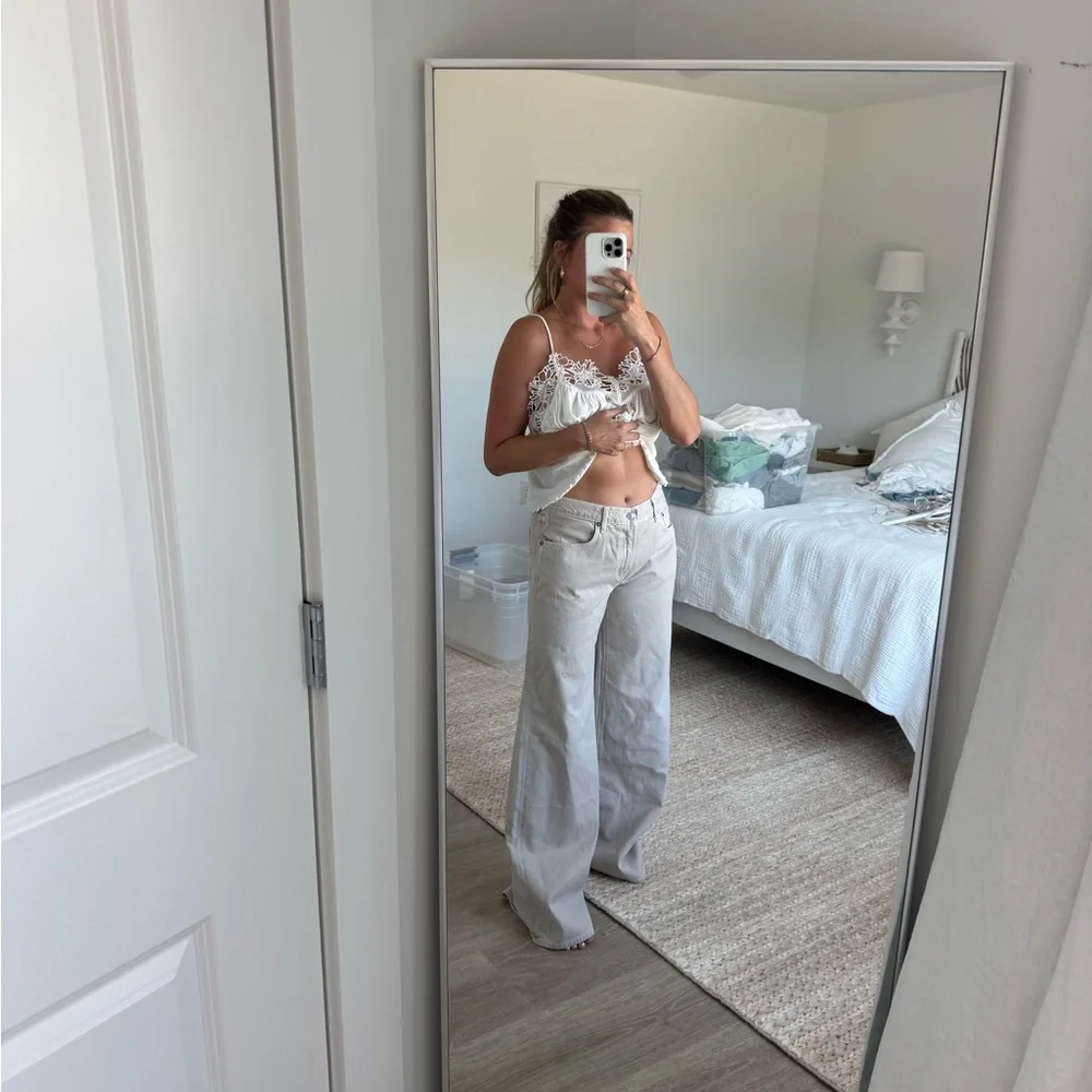 Agolde Beige Denim Pants - Picture 2 of 5